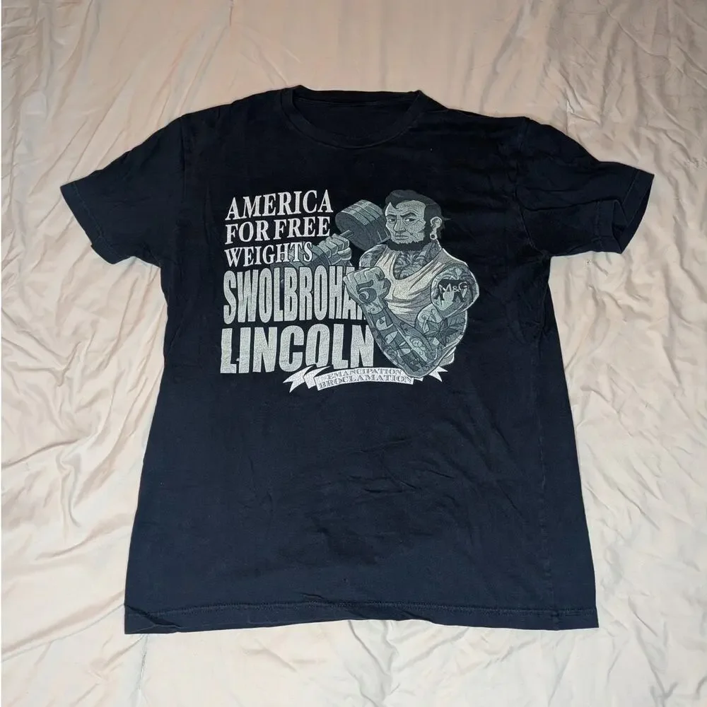 BroScienceLife Swolbroham Lincoln Gym T-Shirt Dom Mazzetti Men's Medium